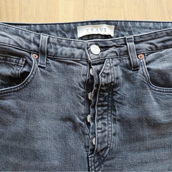 TRAVE Lawson Slim High-Rise Button Fly Jeans Black Charcoal - Picture 3 of 6